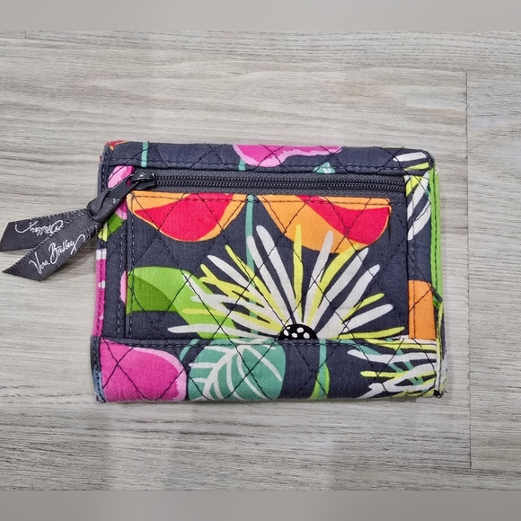 Vera Bradley Jazzy Blooms Euro Wallet Tri Fold - Picture 2 of 4